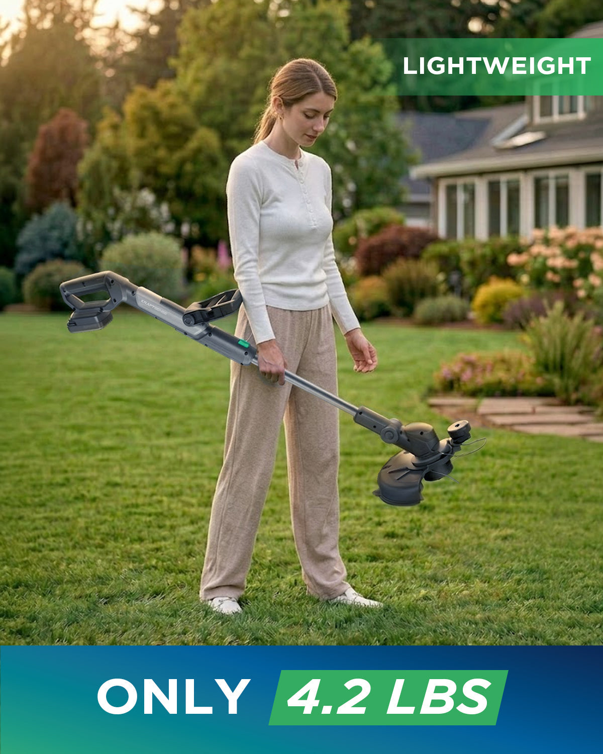 Kraftsense Slim 20V 2.0Ah Cordless Brushless String Trimmer