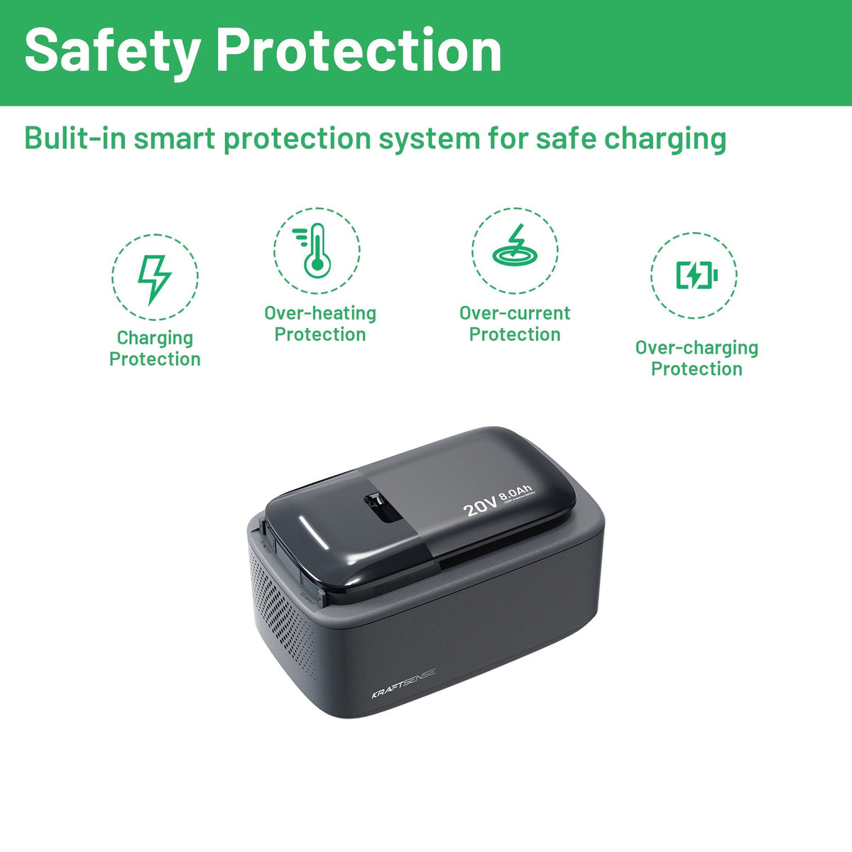 Kraftsense U20X Slim 20V 2-in-1 Tool Battery & Power Bank 8.0Ah