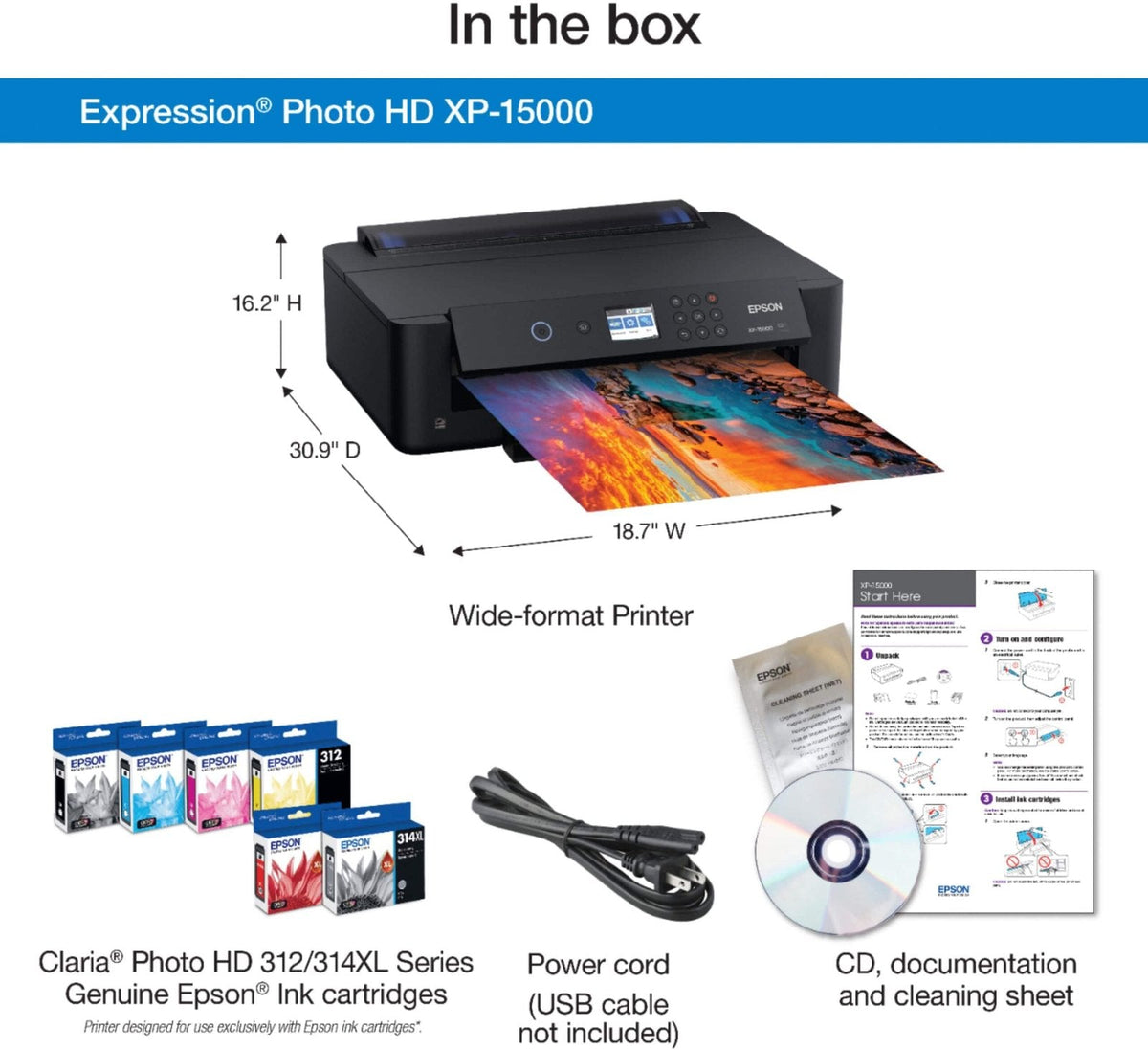 Epson – Expression Photo HD XP-15000 Wireless Inkjet Printer – Black