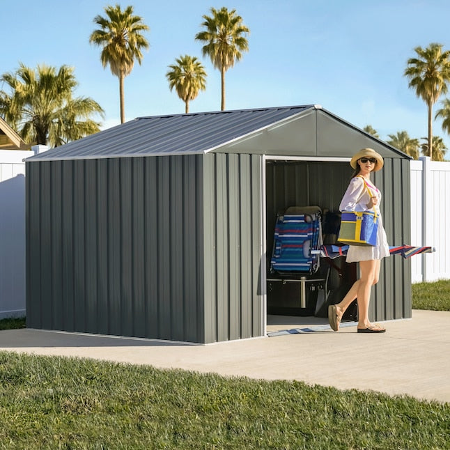 Arrow 10-ft x 8-ft Highpoint Galvanized Steel Metal Storage Shed
