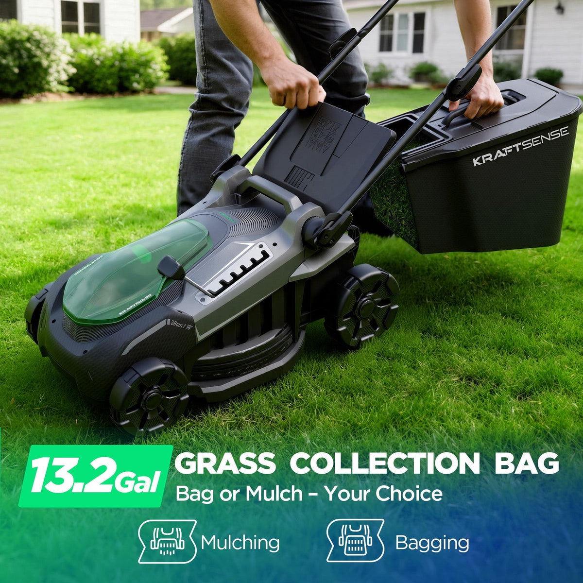 Kraftsense U20X Slim 40V Brushless Cordless Lawn Mower 16