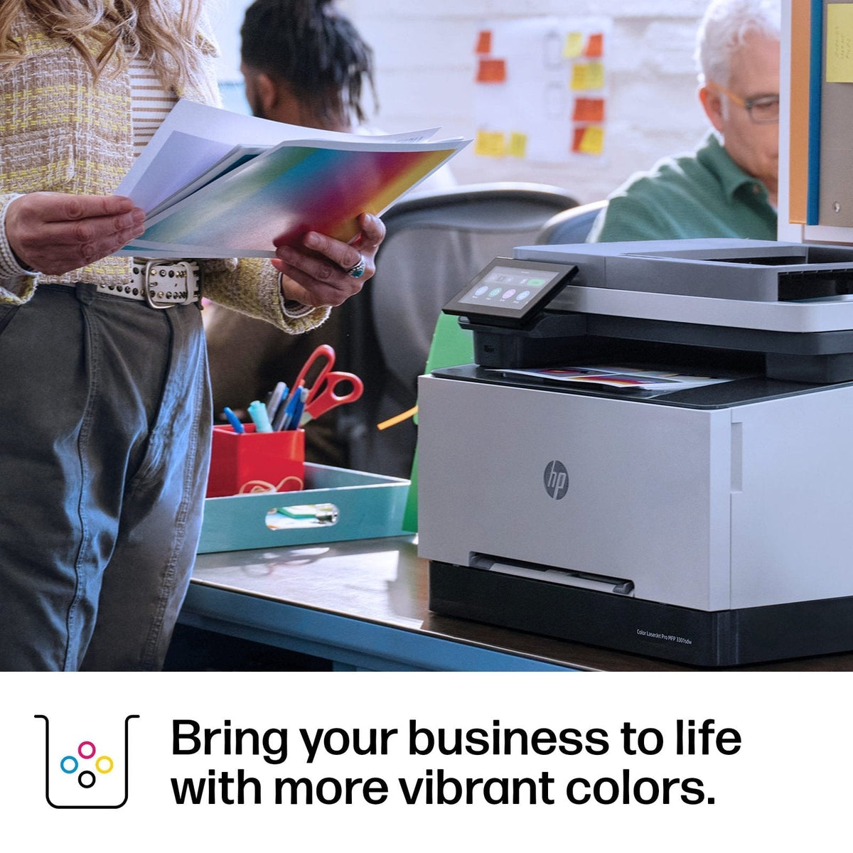 HP – LaserJet Pro MFP 3301sdw Wireless AI-Enabled Color All-in-One Laser Printer – White
