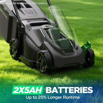 Kraftsense U20X Slim 40V Brushless Cordless Lawn Mower 14" with 2 x 5.0Ah Batteries