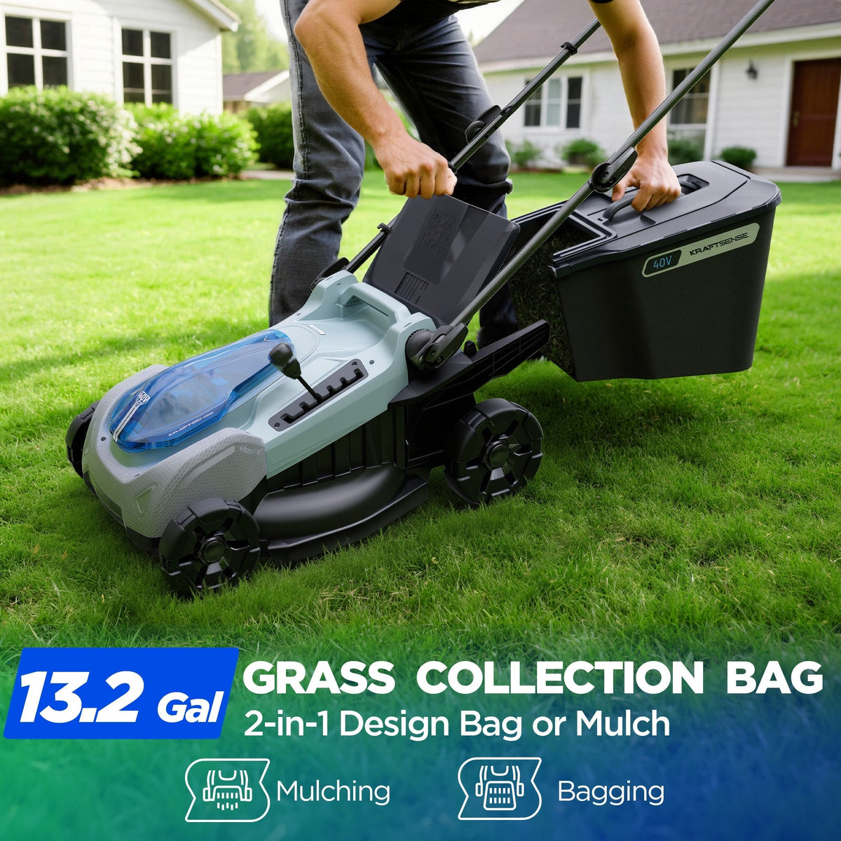 KraftSense U40X 40V Brushless Cordless Lawn Mower 18