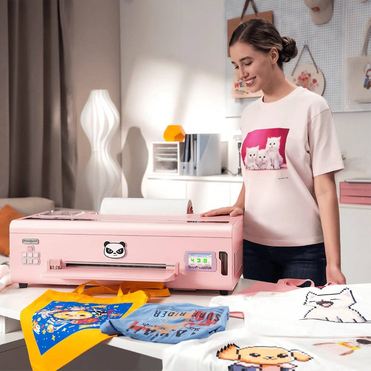 Procolored – K13 Lite A3 DTF Printer with Smokeless Oven, T-Shirt Printing, LiteHead Technology for Apparel Business – Pink