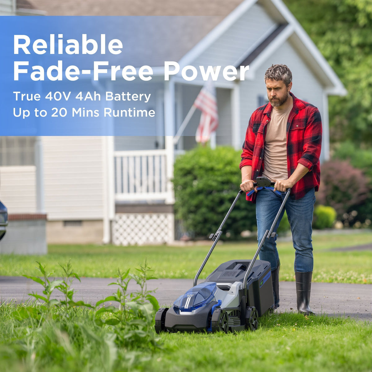 KraftSense U40X 40V Brushless Cordless 14-Inch Lawn Mower