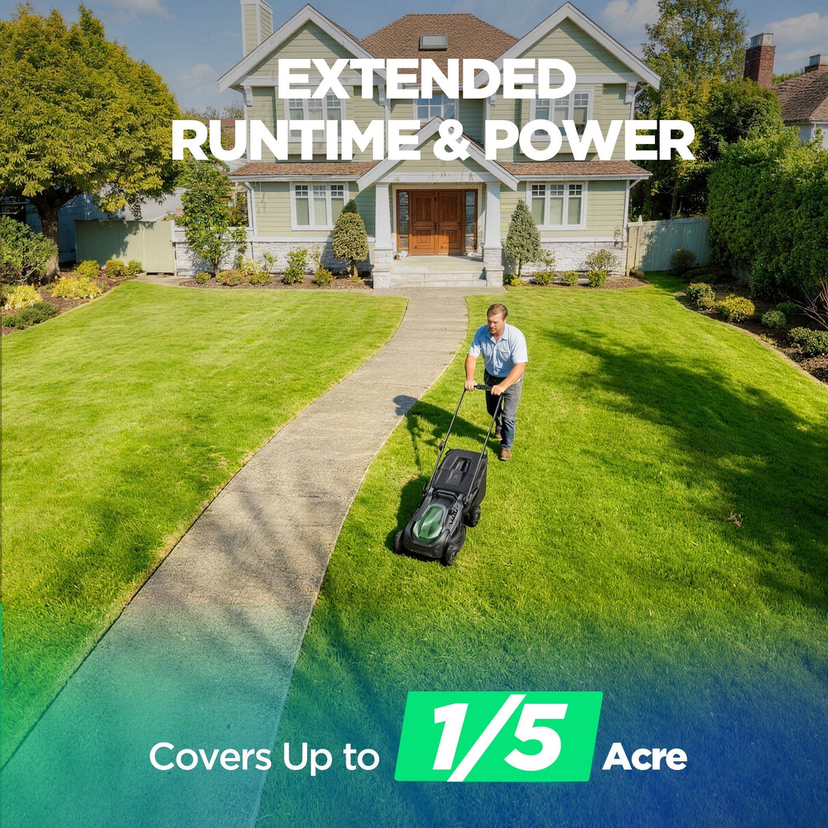 Kraftsense U20X Slim 40V Brushless Cordless Lawn Mower 18