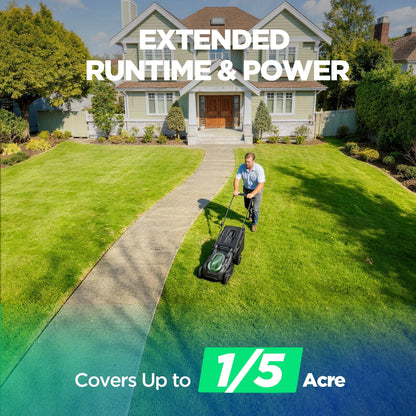 Kraftsense U20X Slim 40V Brushless Cordless Lawn Mower 18" with 2 x 5.0Ah Batteries