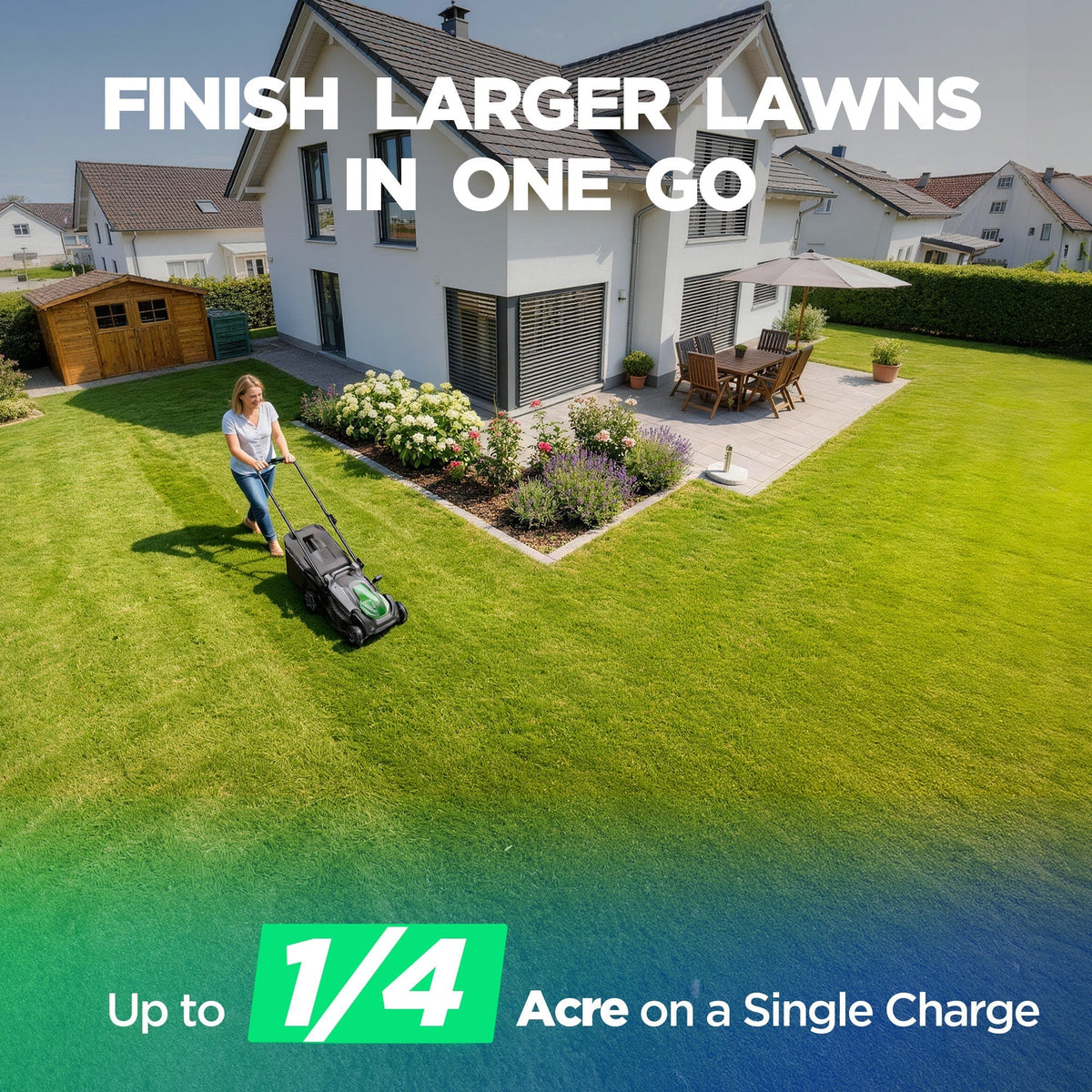 Kraftsense U20X Slim 40V Brushless Self-Propelled Cordless Lawn Mower 18" with 2×5.0Ah Batteries