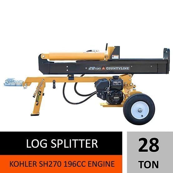 CountyLine 28-Ton Gas-Powered Horizontal/Vertical Log Splitter, Kohler 6.5 HP Engine