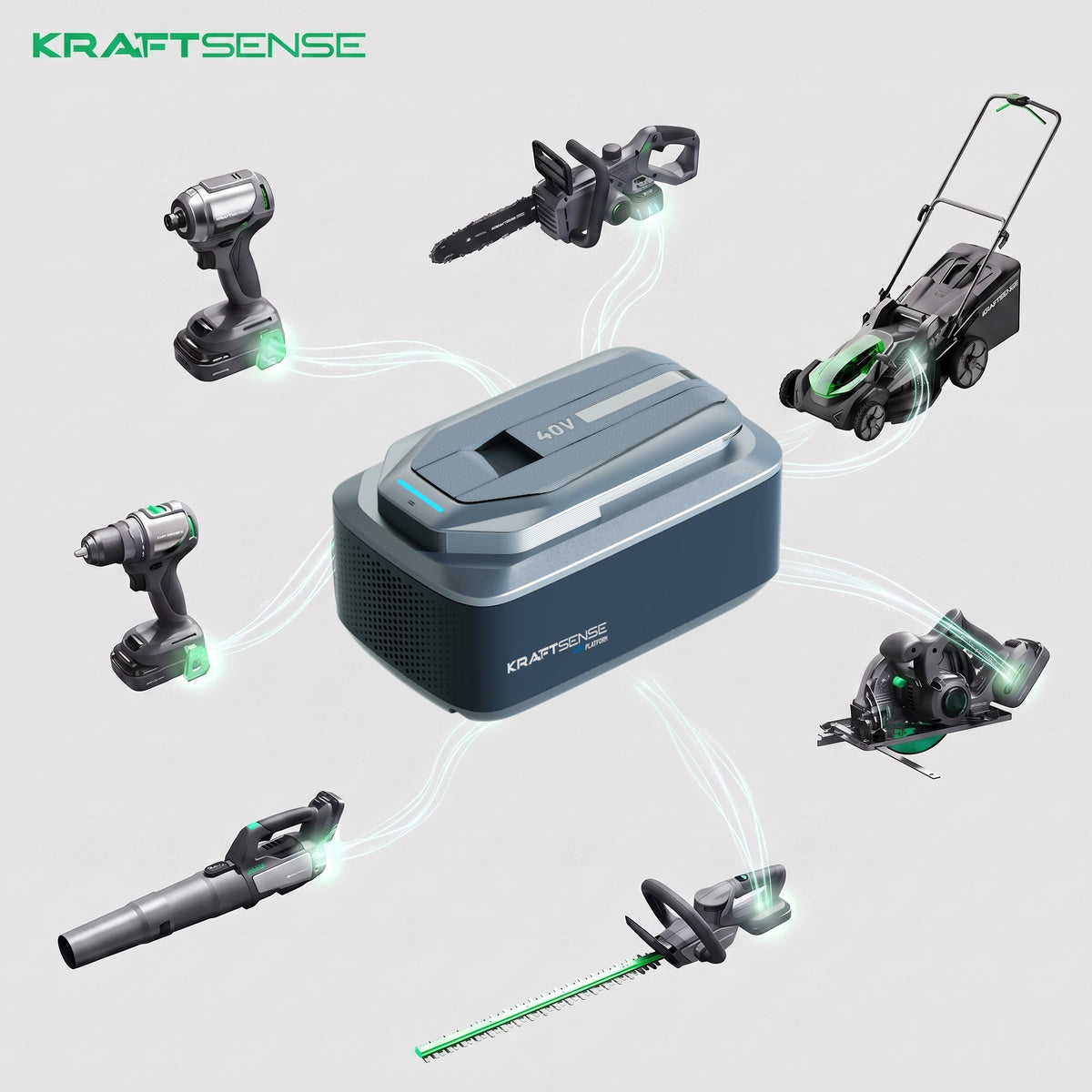 KraftSense U40X 40V 4.0Ah Battery Pack with 2-in-1 Tool Battery & Power Bank