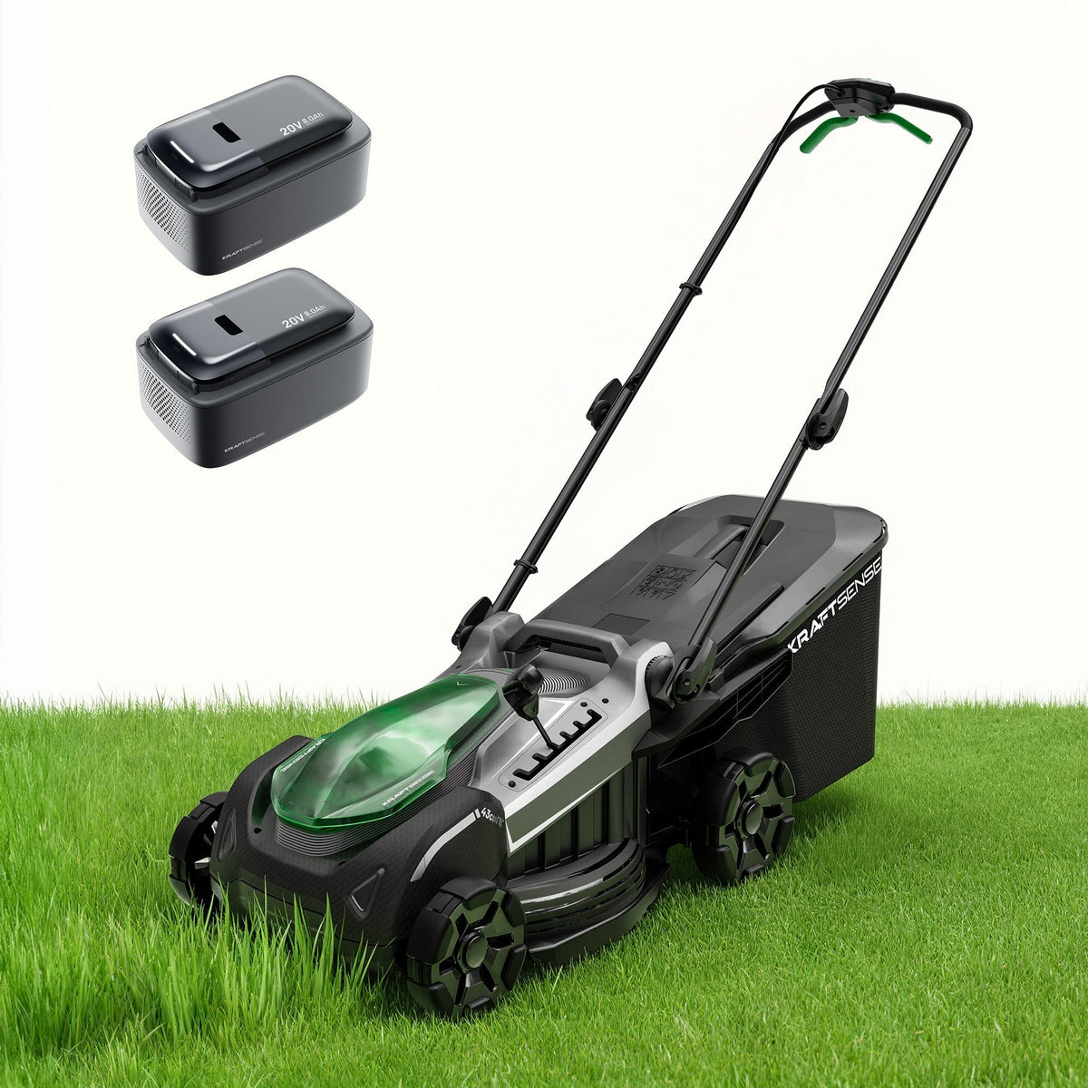 Kraftsense U20X Slim 40V Brushless Cordless Lawn Mower 18" – Long-Run 2×8.0Ah Batteries
