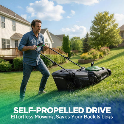 Kraftsense U20X Slim 40V Brushless Self-Propelled Cordless Lawn Mower 18" with 2×5.0Ah Batteries