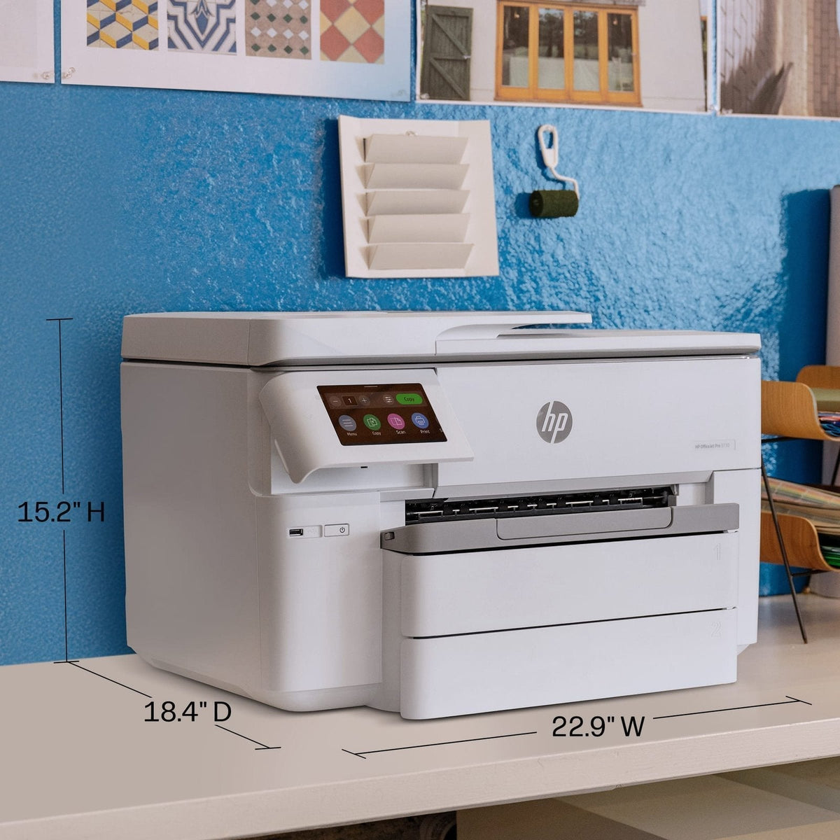 HP – OfficeJet Pro 9730 Wireless Wide Format All-in-One Inkjet Printer, Scanner, Copier, AI-Enabled with 3 Mos of Instant Ink – White