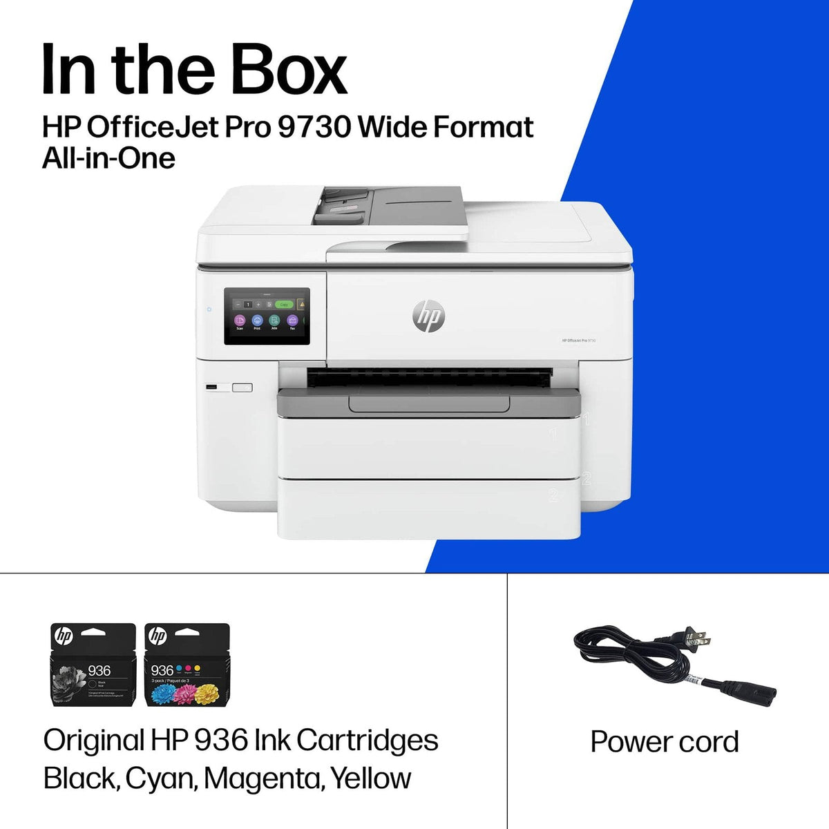 HP – OfficeJet Pro 9730 Wireless Wide Format All-in-One Inkjet Printer, Scanner, Copier, AI-Enabled with 3 Mos of Instant Ink – White