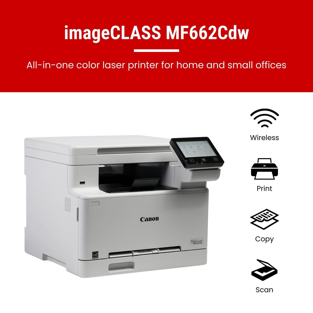 Canon – imageCLASS MF662Cdw  Wireless Duplex All-In-One Color Laser Printer – White