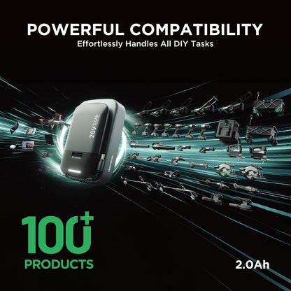 $9.99 Limited Time Offer|Kraftsense U20X  Slim 20V 2-in-1 Tool Battery & Power Bank 2.0Ah