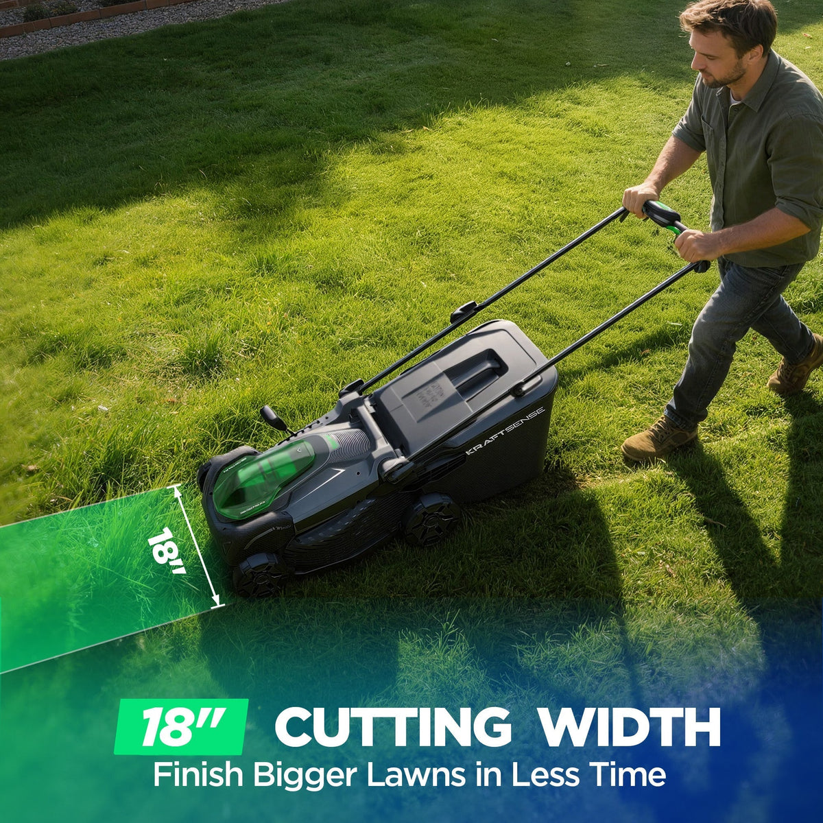 Kraftsense U20X Slim 40V Brushless Cordless Lawn Mower 18