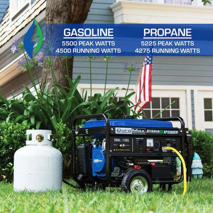 DuroMax XP5500EH 5,500 Watt Portable Dual Fuel Gas Propane Powered Generator