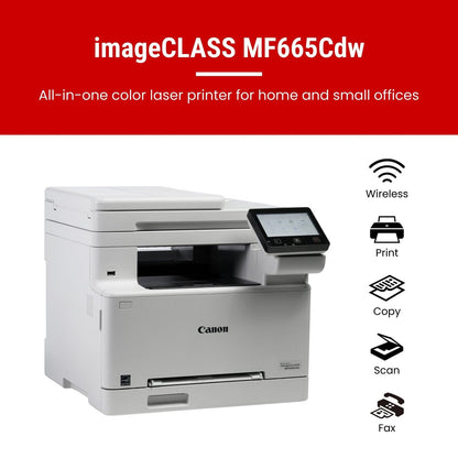 Canon – imageCLASS MF665Cdw Wireless Duplex Color All-In-One Laser Printer with Fax and 50-Sheet ADF – White