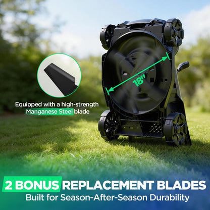 Kraftsense U20X Slim 40V Brushless Self-Propelled Cordless Lawn Mower 18" with 2×5.0Ah Batteries