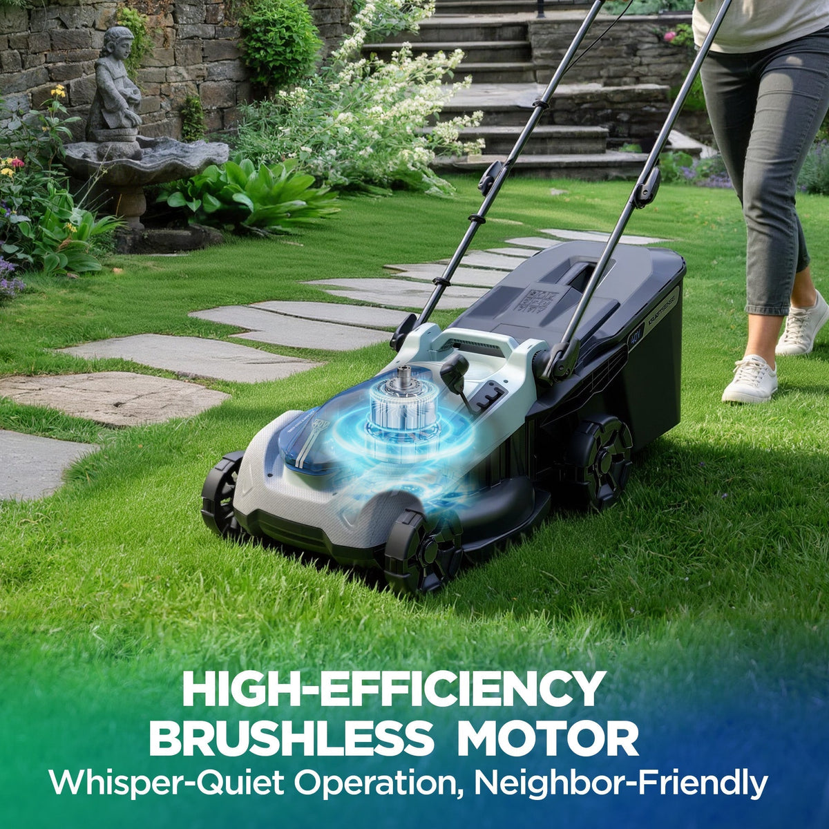 KraftSense U40X 40V Brushless Cordless Lawn Mower 18