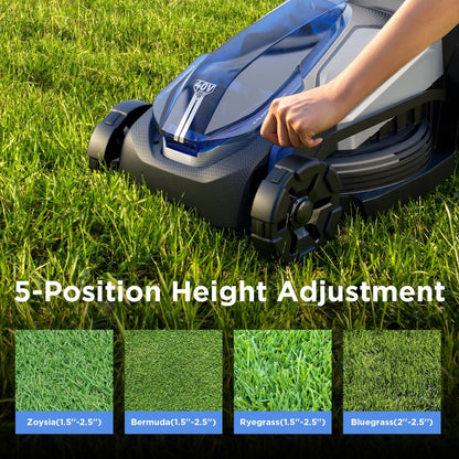 KraftSense U40X 40V Brushless Cordless 14-Inch Lawn Mower