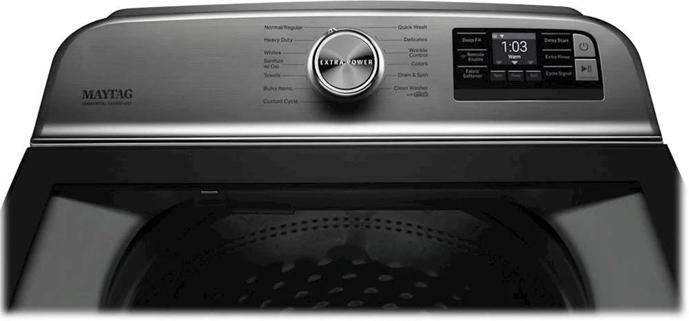 Maytag – 5.3 Cu. Ft. High Efficiency Smart Top Load Washer with Extra Power Button – White