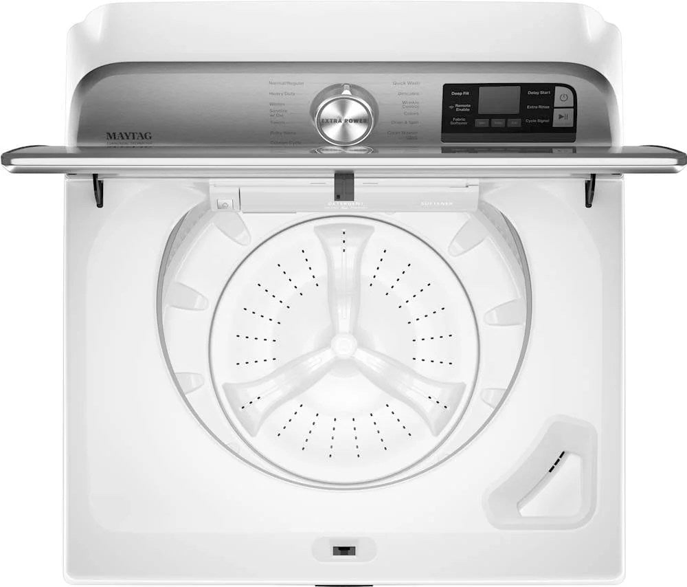 Maytag – 5.3 Cu. Ft. High Efficiency Smart Top Load Washer with Extra Power Button – White