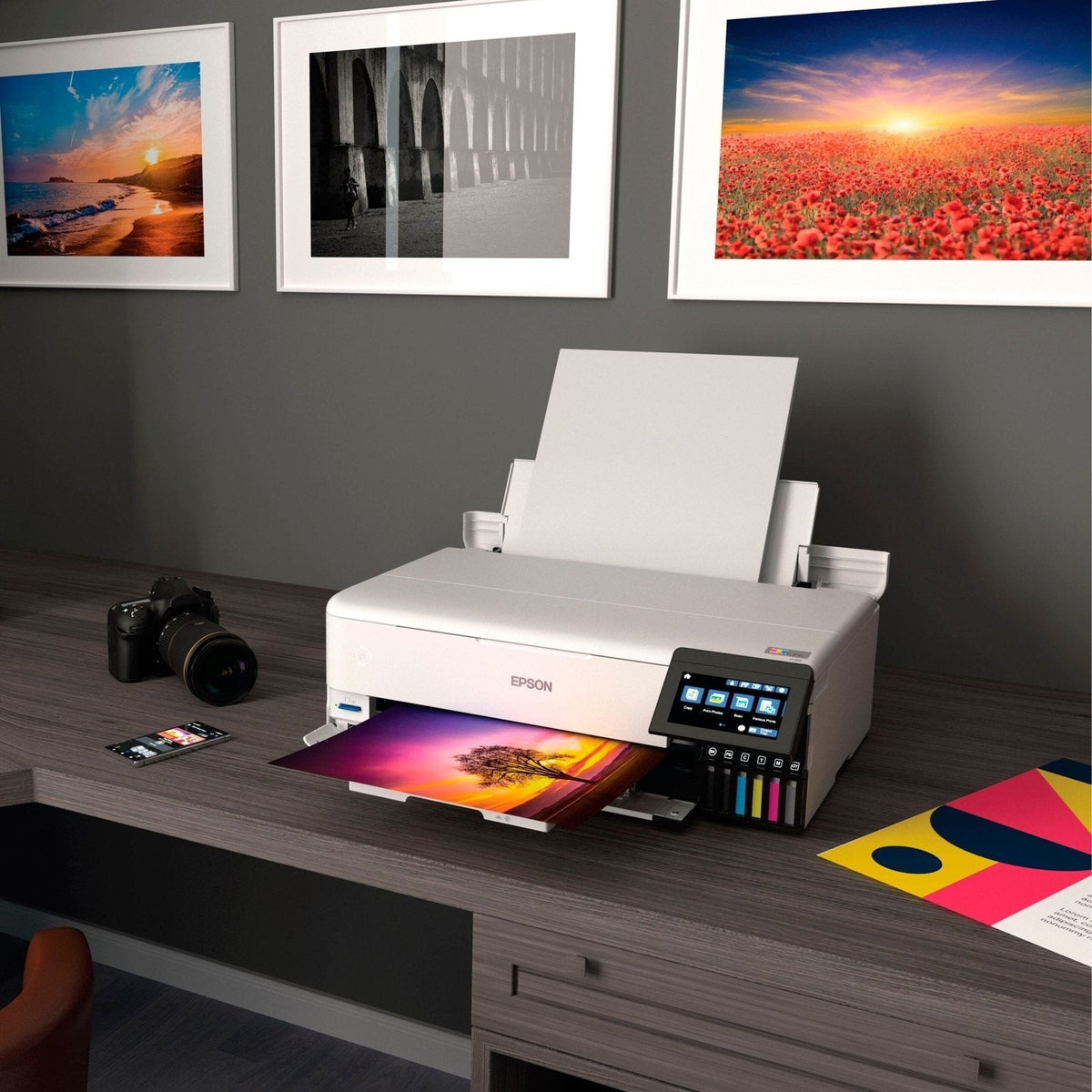 Epson – EcoTank Photo ET-8550 All-in-One Wide-format Supertank Printer – White