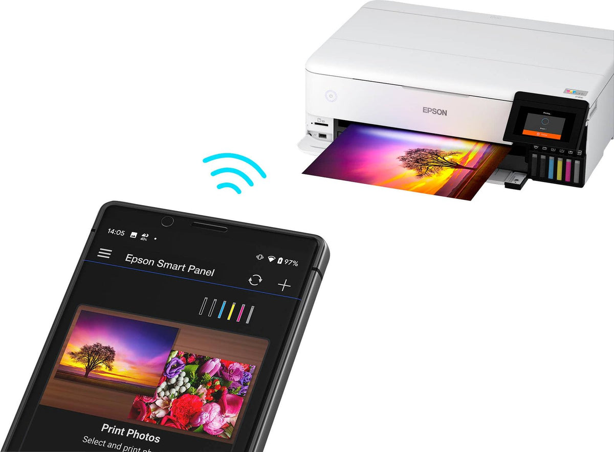 Epson – EcoTank Photo ET-8550 All-in-One Wide-format Supertank Printer – White
