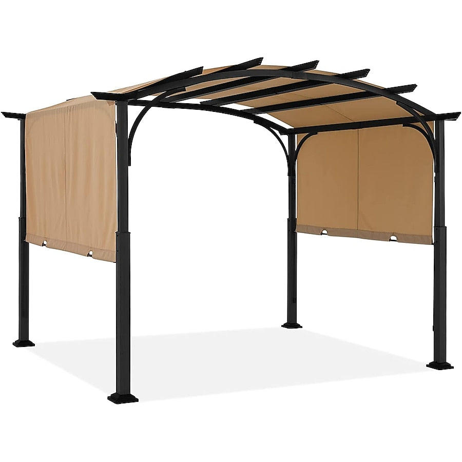 ABCCANOPY 8-ft W x 8-ft L Beige Metal Freestanding Pergola with Canopy