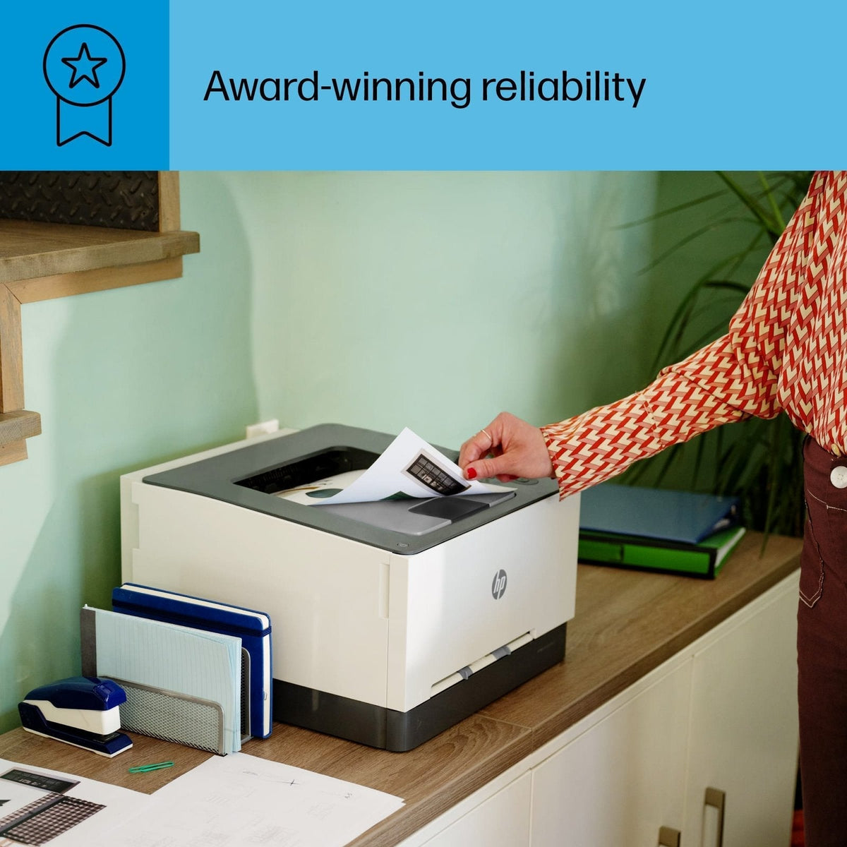 HP – LaserJet Pro 3201dw Wireless Color Laser Printer – White & Slate