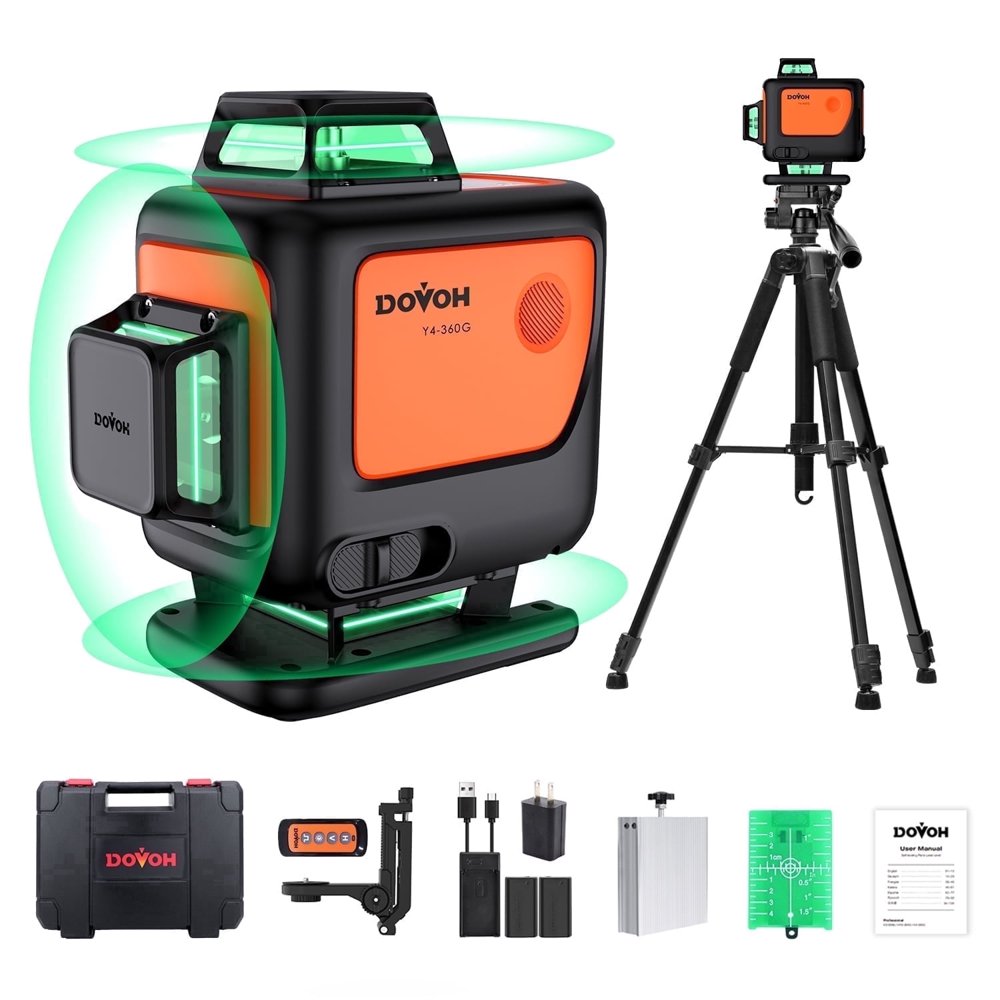 DEWALT Green Beam 3 Spot Laser Level, ±1/8 in. Accuracy at 30 ft., Self-Leveling with Magnetic Bracket – DW083CG