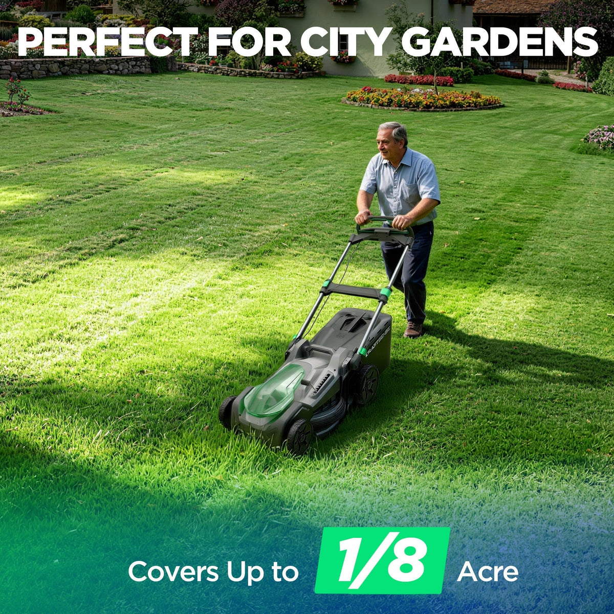Kraftsense U20X  Slim 40V Brushless Cordless Lawn Mower 21" with 2×8.0Ah Batteries
