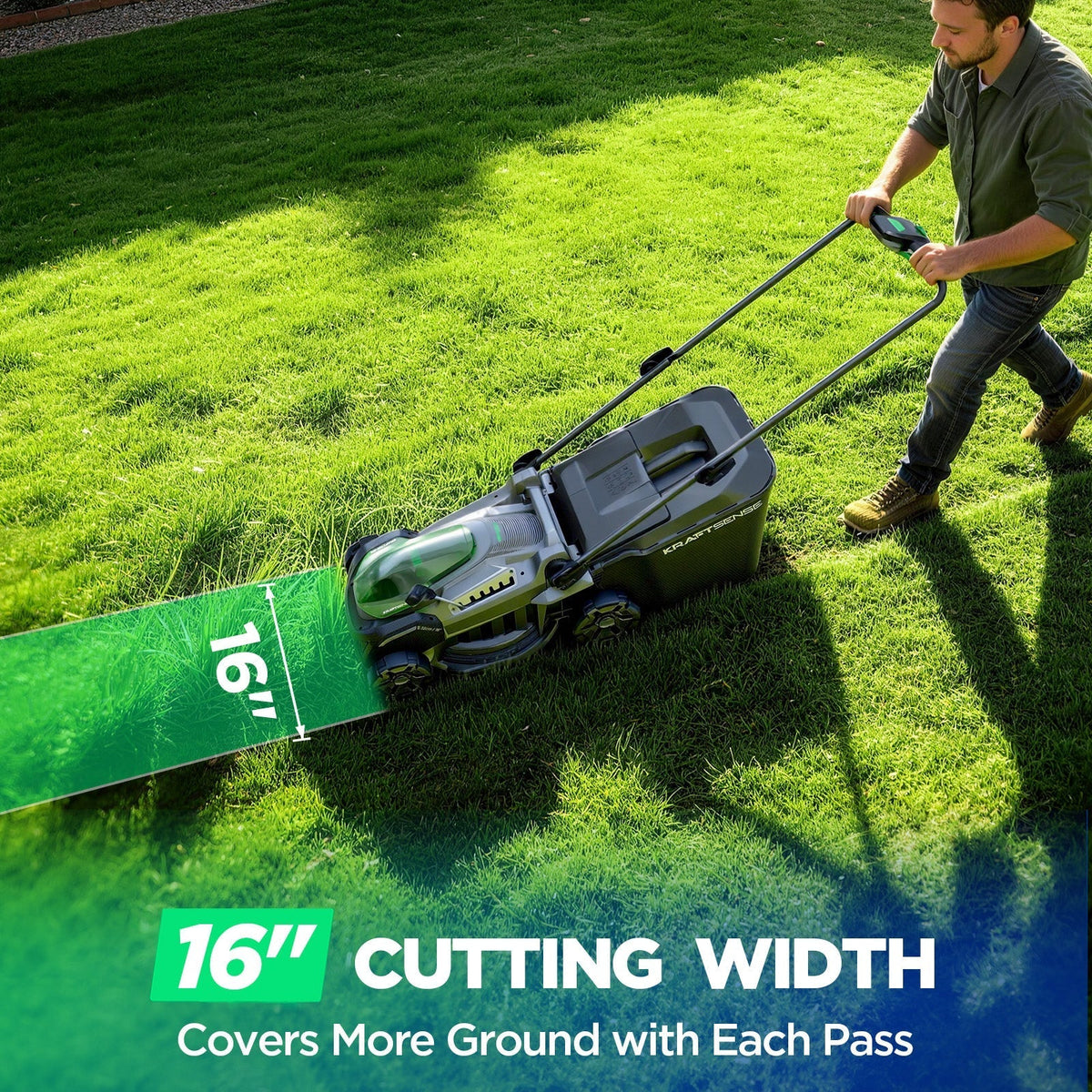 Kraftsense U20X Slim 40V Brushless Cordless Lawn Mower 16