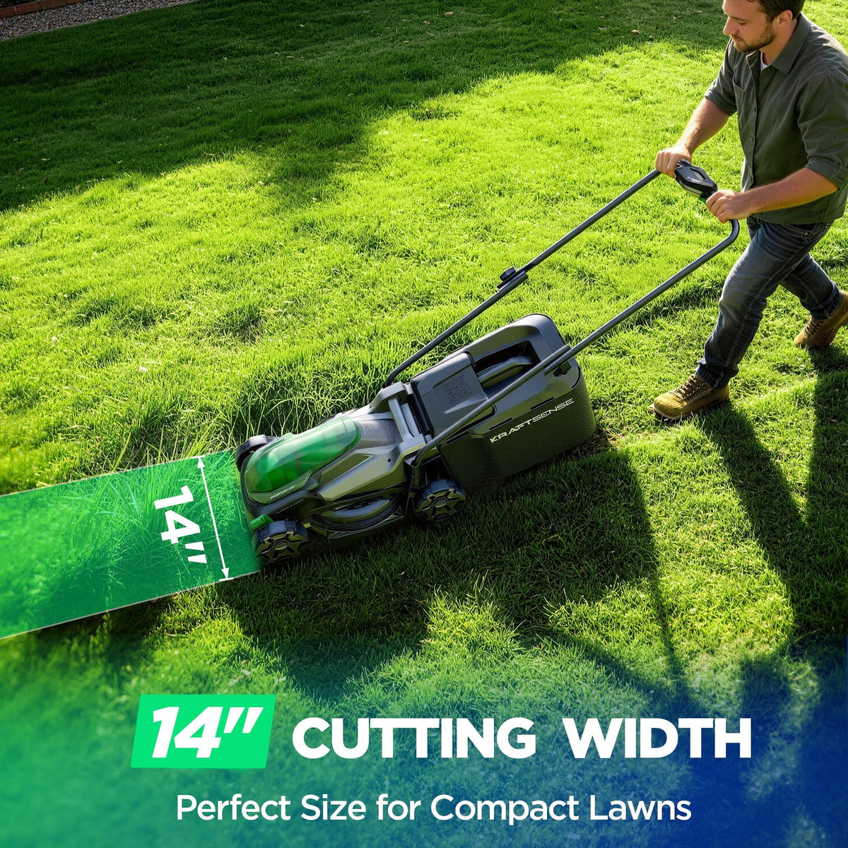 Kraftsense U20X Slim 40V Brushless Cordless Lawn Mower 14
