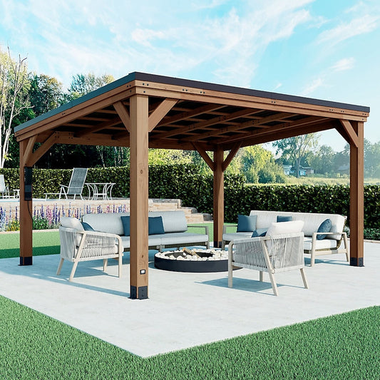 Backyard Discovery Arcadia 12-ft x 14-ft Hardtop Roof Steel Gazebo