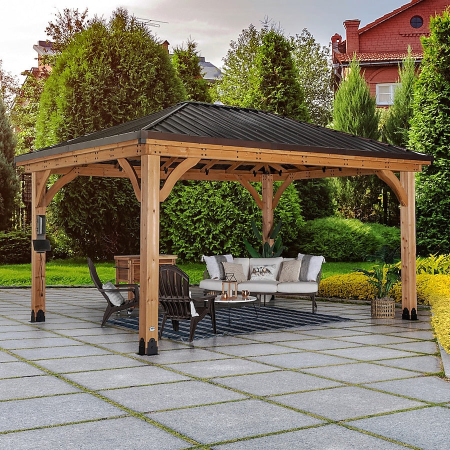 Backyard Discovery Barrington 16-ft x 12-ft Hardtop Roof Steel Gazebo
