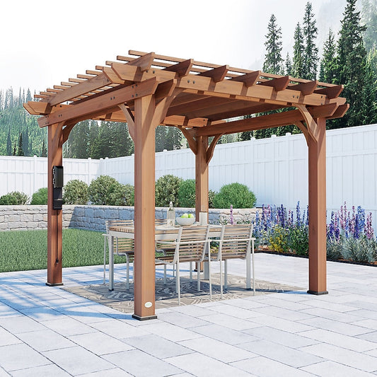 Backyard Discovery Beaumont 10-ft W x 10-ft L Brown Wood Freestanding Pergola