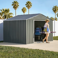 Arrow 10-ft x 8-ft Highpoint Galvanized Steel Metal Storage Shed