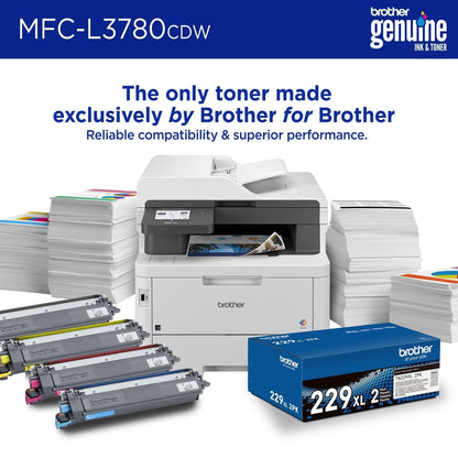 Brother – MFC-L3780CDW Wireless Digital Color All-in-One Printer with Laser Quality Output, Great for Business – White
