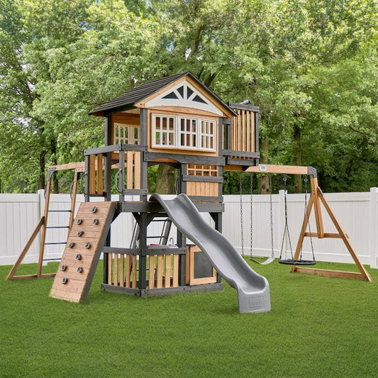 Backyard Discovery Rosewood Falls Wooden Swing Set Residential Wood Playset