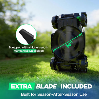 Kraftsense U20X Slim 40V Brushless Cordless Lawn Mower 14" with 2 x 5.0Ah Batteries
