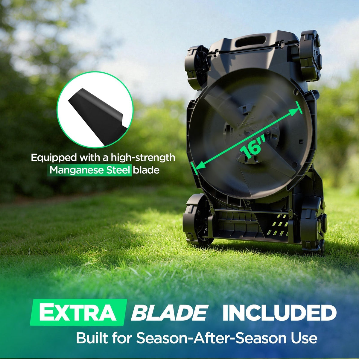 Kraftsense U20X Slim 40V Brushless Cordless Lawn Mower 16