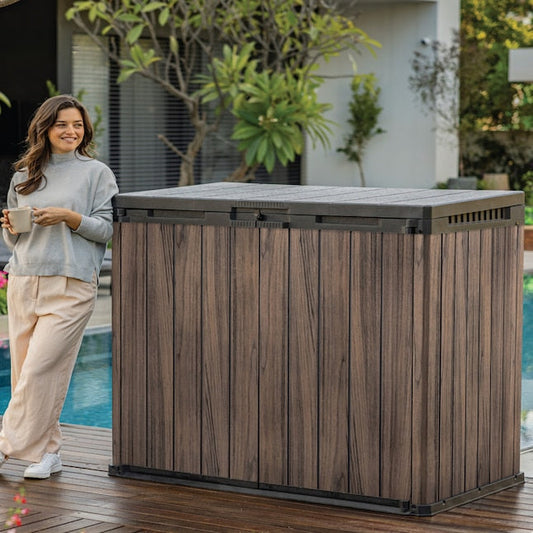 Keter 4.3-ft x 2.4-ft Signature Collection Rosewood Outdoor Brown Flat Roof Plastic Resin Storage Shed