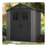 Keter 6-ft x 4-ft Darwin Durable Outdoor Gray Gable Roof Plastic Resin Storage Shed