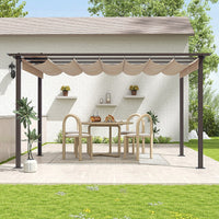 10-ft W x 13-ft L Brown Metal Freestanding Pergola with Canopy