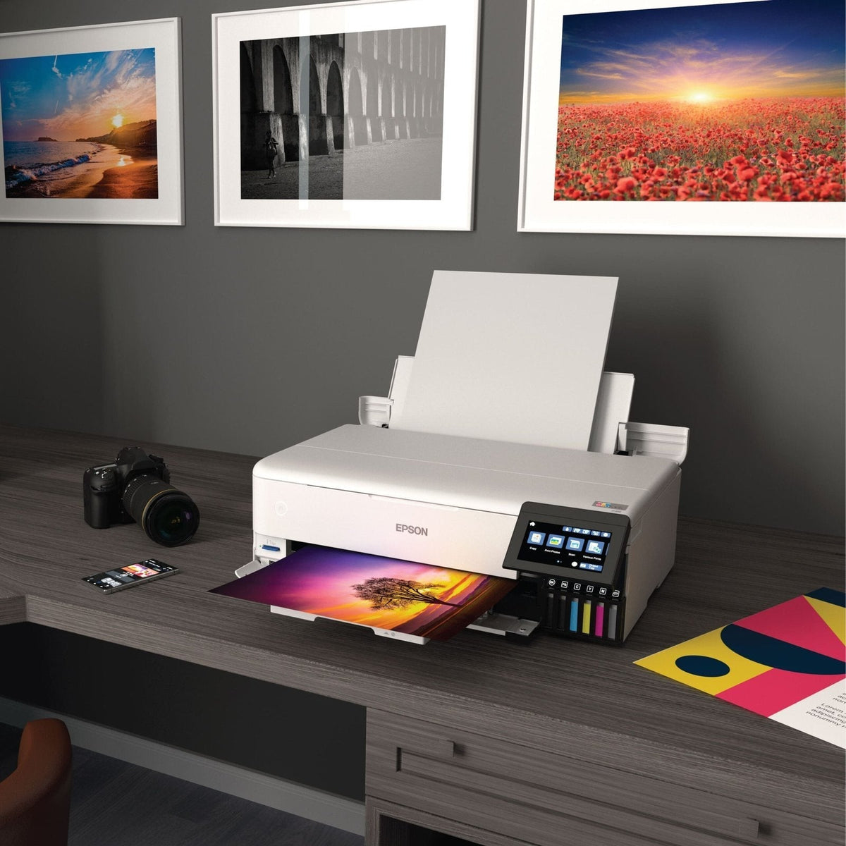 Epson – EcoTank Photo ET-8550 All-in-One Wide-format Supertank Printer – White