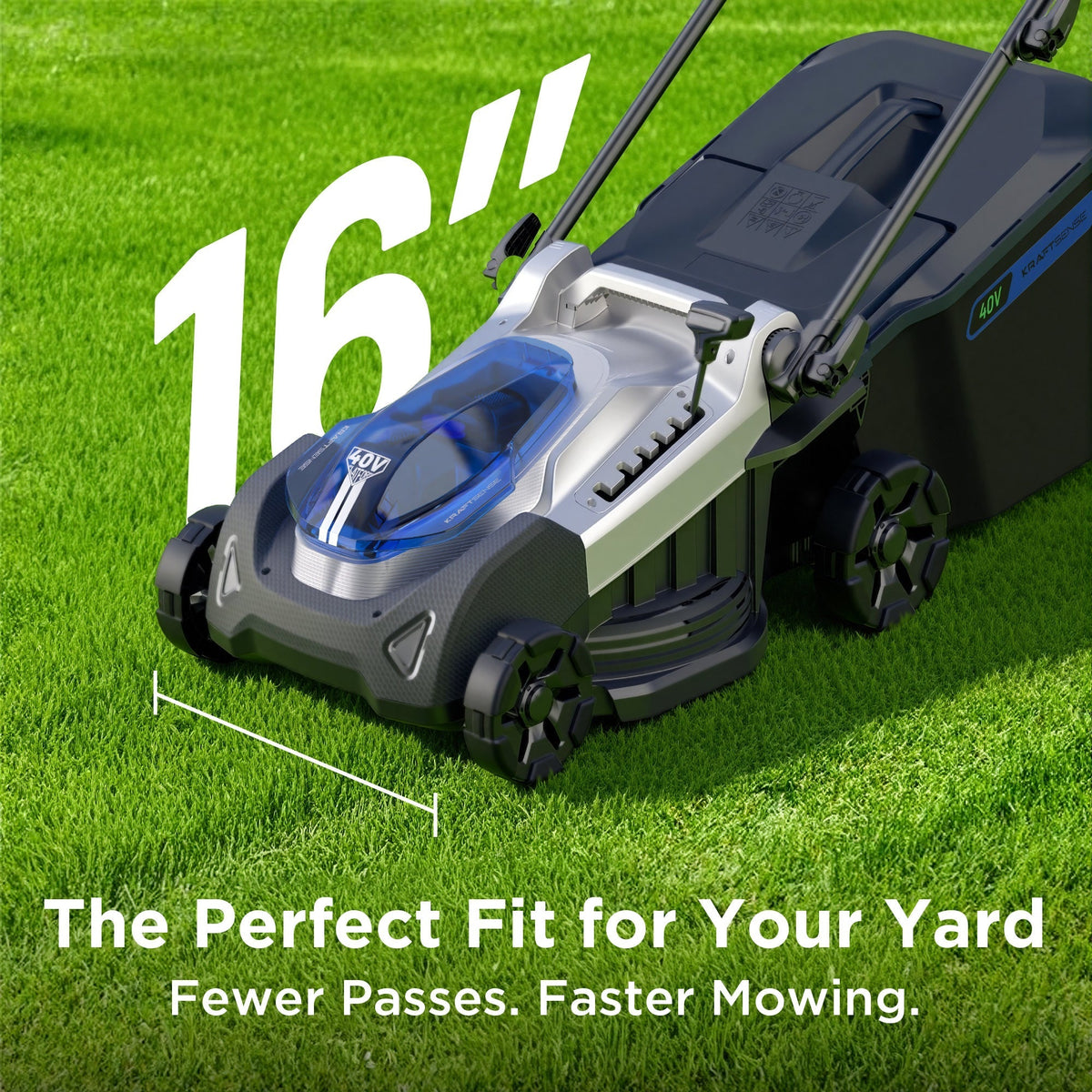 KraftSense U40X 40V Brushless Cordless 16-Inch Lawn Mower
